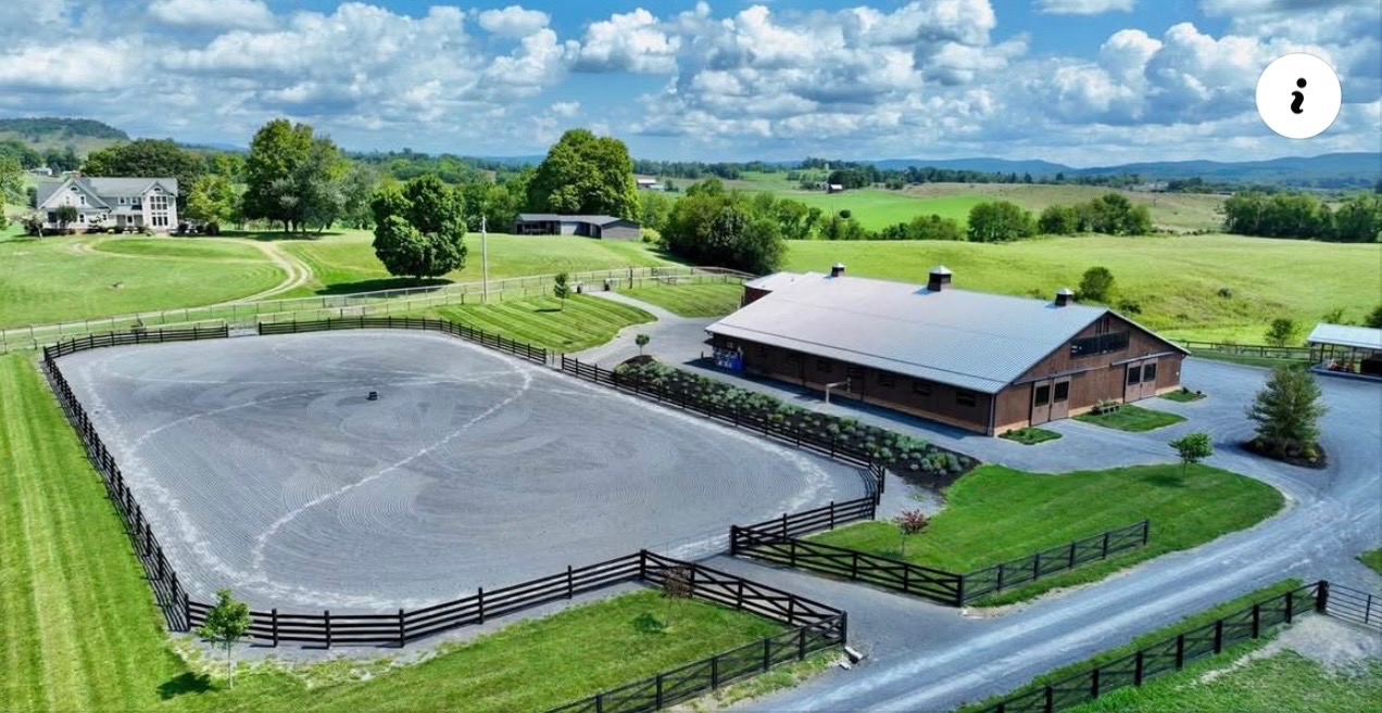 Greenbrier Equine Farm pastures with the Appalachian mountains
